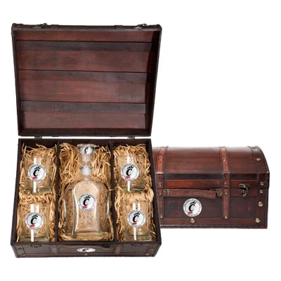 Cincinnati Bearcats - Capitol Decanter with 4 Double Old Fashioned Glasses in Chest