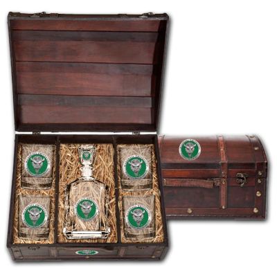 Marshall Thundering Herd - Capitol Decanter with 4 Double Old Fashioned Glasses in Chest