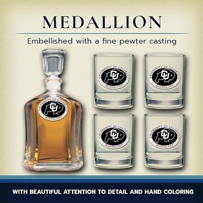 Colorado Buffaloes - Capitol Decanter with 4 Double Old Fashioned Glasses in Chest