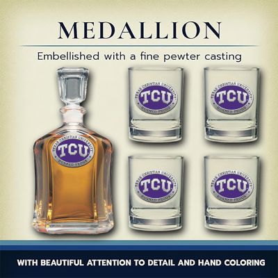 Texas Christian University - Horned Frogs - Capitol Decanter with 4 Double Old Fashioned Glasses in Chest