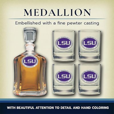 LSU Tigers - Capitol Decanter with 4 Double Old Fashioned Glasses in Chest