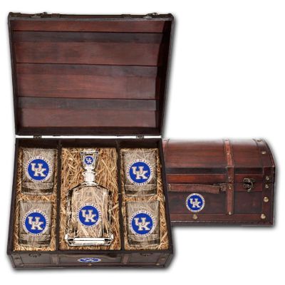 University of Kentucky - Capitol Decanter with 4 Double Old Fashioned Glasses in Chest