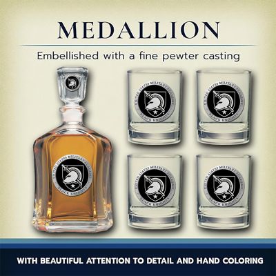 US Military Academy - Capitol Decanter with 4 Double Old Fashioned Glasses in Chest