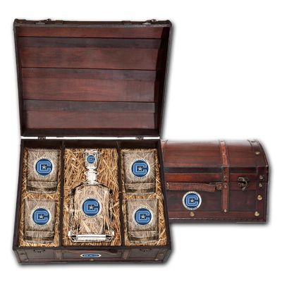 The Citadel Bulldogs - Capitol Decanter with 4 Double Old Fashioned Glasses in Chest