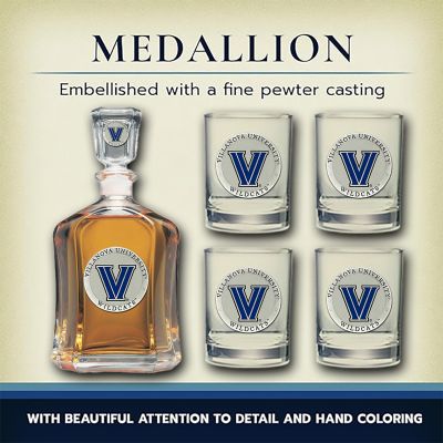 Villanova University Wildcats  - Capitol Decanter with 4 Double Old Fashioned Glasses in Chest
