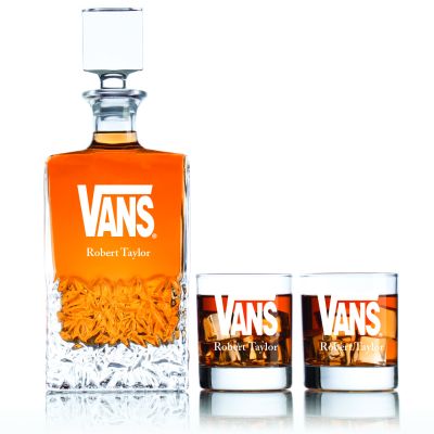 Personalized Vans - Personalized Excalibur Decanter Set with Whiskey Glasses - Fashion Collection Set