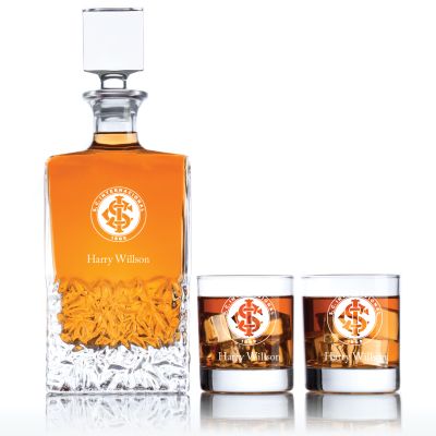 Engraved S.C International - Personalized Excalibur Decanter Set with Old Fashioned Whiskey Glasses