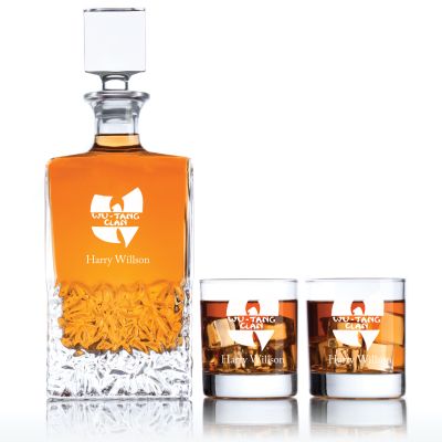 Engraved Wu-Tang Clan - Personalized Excalibur Decanter Set with Old Fashioned Whiskey Glasses