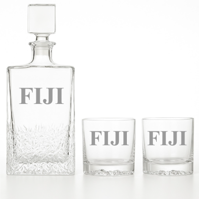 Custom Engraved Phi Gamma Delta - Personalized Excalibur Decanter Set with Whiskey Glasses