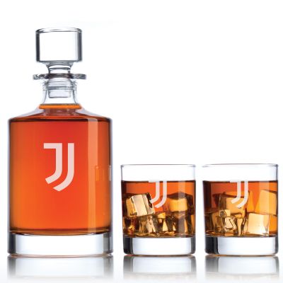 Engraved Juventus FC - Serie A League Italy  Football Personalized Bellagio Decanter Set - Soccer Fanatic Gift Ideas