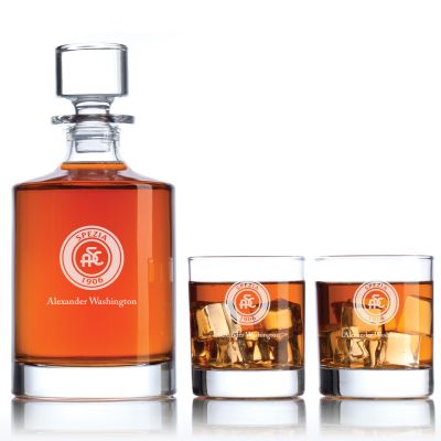 Engraved Spezia Calcio - Serie A League Italy  Football Personalized Bellagio Decanter Set - Soccer Fanatic Gift Ideas