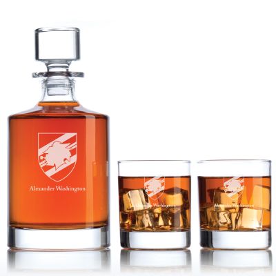 Engraved UC Sampdoria - Serie A League Italy  Football Personalized Bellagio Decanter Set - Soccer Fanatic Gift Ideas