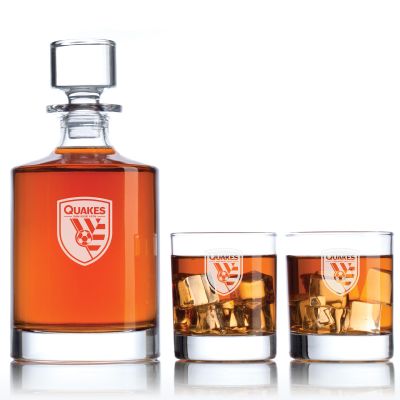 Engraved San Jose Earthquakes FC - Major League Soccer - Personalized Bellagio Decanter Set - Soccer Fanatic Gift Ideas