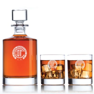 Engraved Club Deportivo Toluca FC - Liga MX - Mexico Football - Personalized Bellagio Decanter Set - Soccer Fanatic Gift Ideas