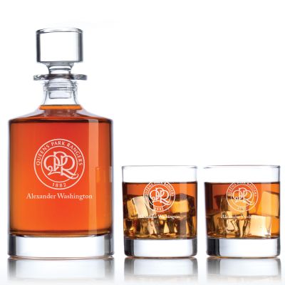 Engraved Queens Park Rangers Football Club - Premier League - Football - Personalized Bellagio Decanter Set - Soccer Fanatic Gift Ideas