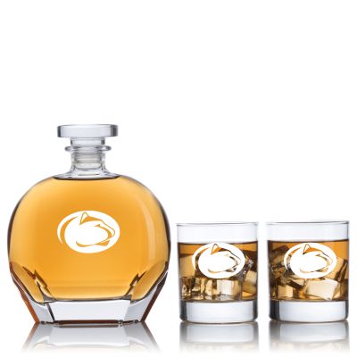 Engraved Penn State - Personalized Puccini Decanter Set with Old Fashion Whiskey Glasses