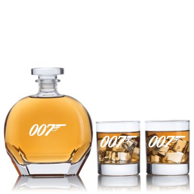 Engraved 007 - Personalized Puccini Decanter Set with Old Fashioned Whiskey Glasses
