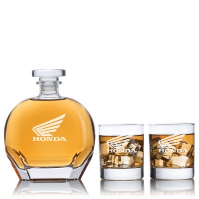 Custom Engraved Honda - Personalized Puccini Decanter Set with Whiskey Glasses