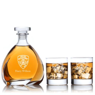 Engraved NYPD - Personalized Madison Decanter Set with Old Fashioned Whiskey Glasses