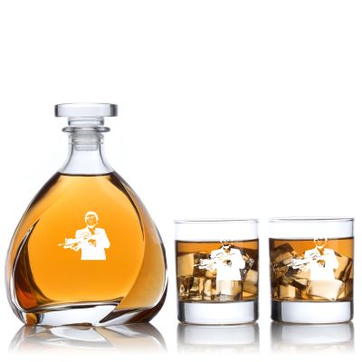 Engraved Scar Face - Personalized Madison Decanter Set with Old Fashioned Whiskey Glasses