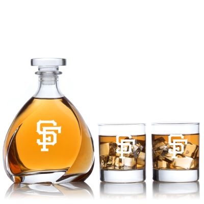Engraved San Francisco Giants - Personalized Madison Decanter Set with Old Fashioned Whiskey Glasses