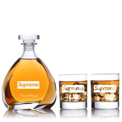 Engraved Supreme - Personalized Madison Decanter Set with Old Fashioned Whiskey Glasses