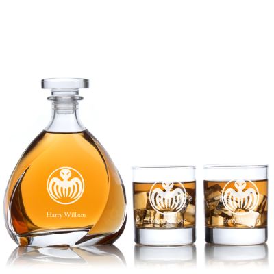 Engraved Spectre - Personalized Madison Decanter Set with Old Fashioned Whiskey Glasses