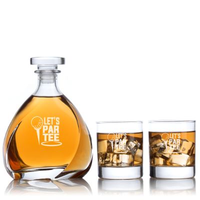 Custom Engraved Lets Par Tee - Personalized Madison Decanter Set with Whiskey Glasses