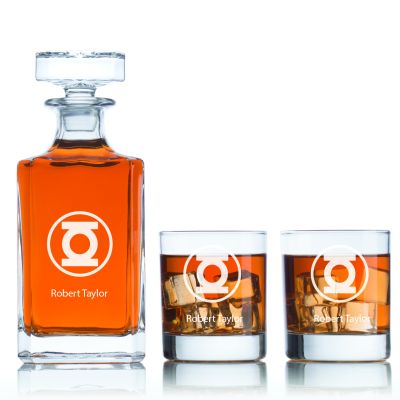 Green Lantern - Classic Decanter Set - Superhero Theme Decanter Set