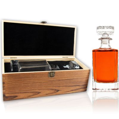 Add Your Logo Here - Custom Wood Box With Classic Decanter - Add Your Brand Name - Add Your Design