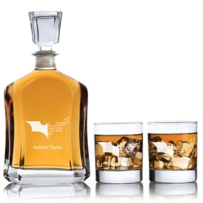 Batman Joker Symbol Decanter Set - Gifts For Him - Custom Personalized Man Cave Whiskey Decanter Set