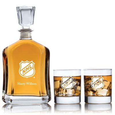 Engraved Hockey NHL - Capitol Decanter Set with Rocks Glasses - 3pcs