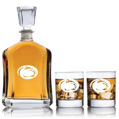 Engraved Penn State - Personalized Capitol Decanter Set with Old Fashion Whiskey Glasses