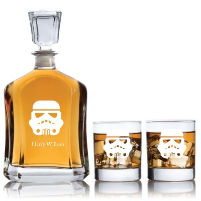 Engraved Storm Trooper - Personalized Capitol Decanter Set with Old Fashioned Whiskey Glasses