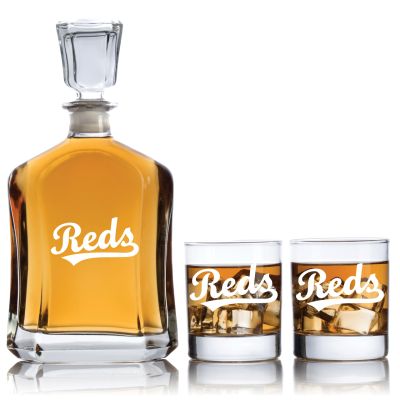 Engraved Reds - Personalized Capitol Decanter Set with Old Fashioned Whiskey Glasses