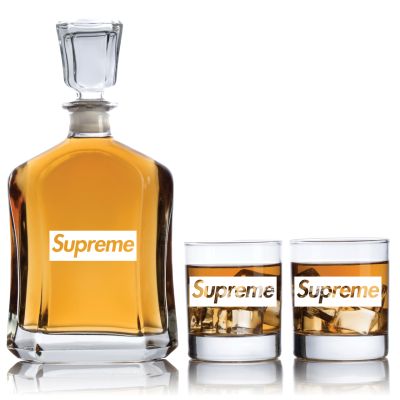 Engraved Supreme - Personalized Capitol Decanter Set with Old Fashioned Whiskey Glasses