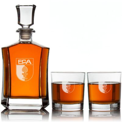 Personalized Engraved FC Augsberg - La Liga Spain Football - Custom Crown Decanter Set - Soccer Fanatic Gift Ideas