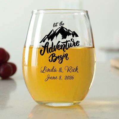 Let The Adventure Begin - 9 oz. ARC Perfection Stemless Wine Glasses