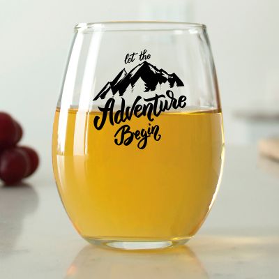 Let The Adventure Begin - 9 oz. ARC Perfection Stemless Wine Glasses