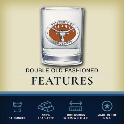 University of Texas Longhorns - Double Old Fashioned Glass