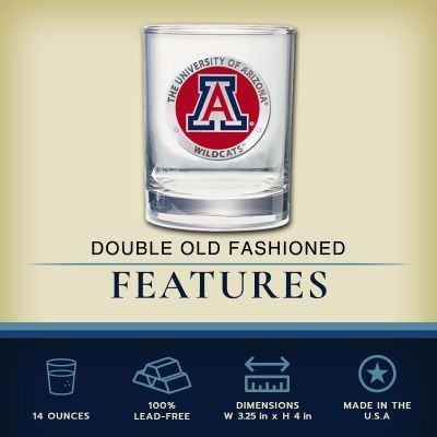 University of Arizona Wildcats Double Old Fashioned Glass