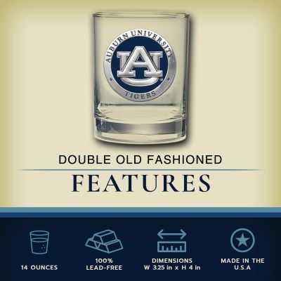 Auburn University Tigers Double Old Fashioned Glass