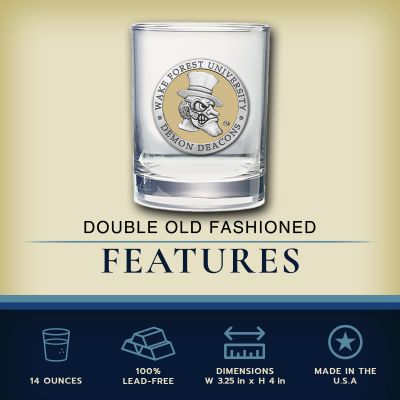 Wake Forest University Demon Deacons  - Double Old Fashioned Glass