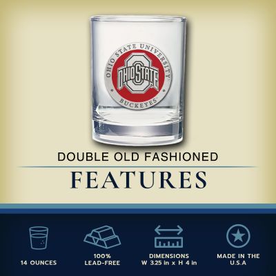 Ohio State Buckeyes - Double Old Fashioned Glass