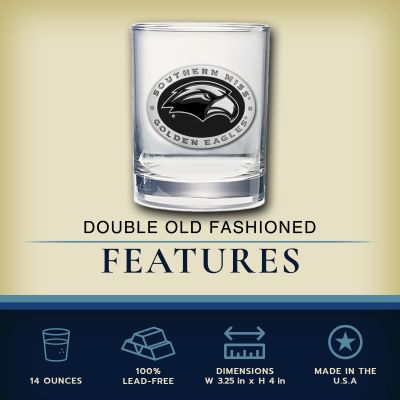 Southern Miss Golden Eagles - Double Old Fashioned Glass