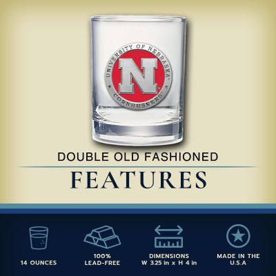 University of Nebraska Cornhuskers - Double Old Fashioned Glass