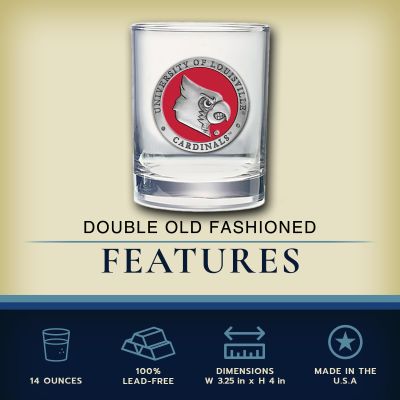 University of Louisville Cardinals - Double Old Fashioned Glass