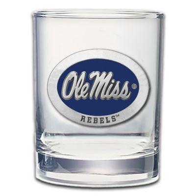 University of Mississippi - Ole Miss Blue - Double Old Fashioned Glass