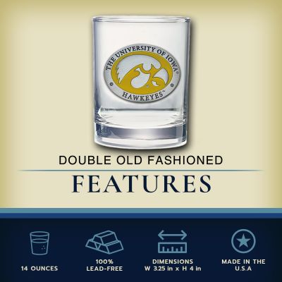 Iowa Hawkeyes - Double Old Fashioned Glass