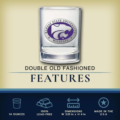 Kansas State Wildcats - Double Old Fashioned Glass